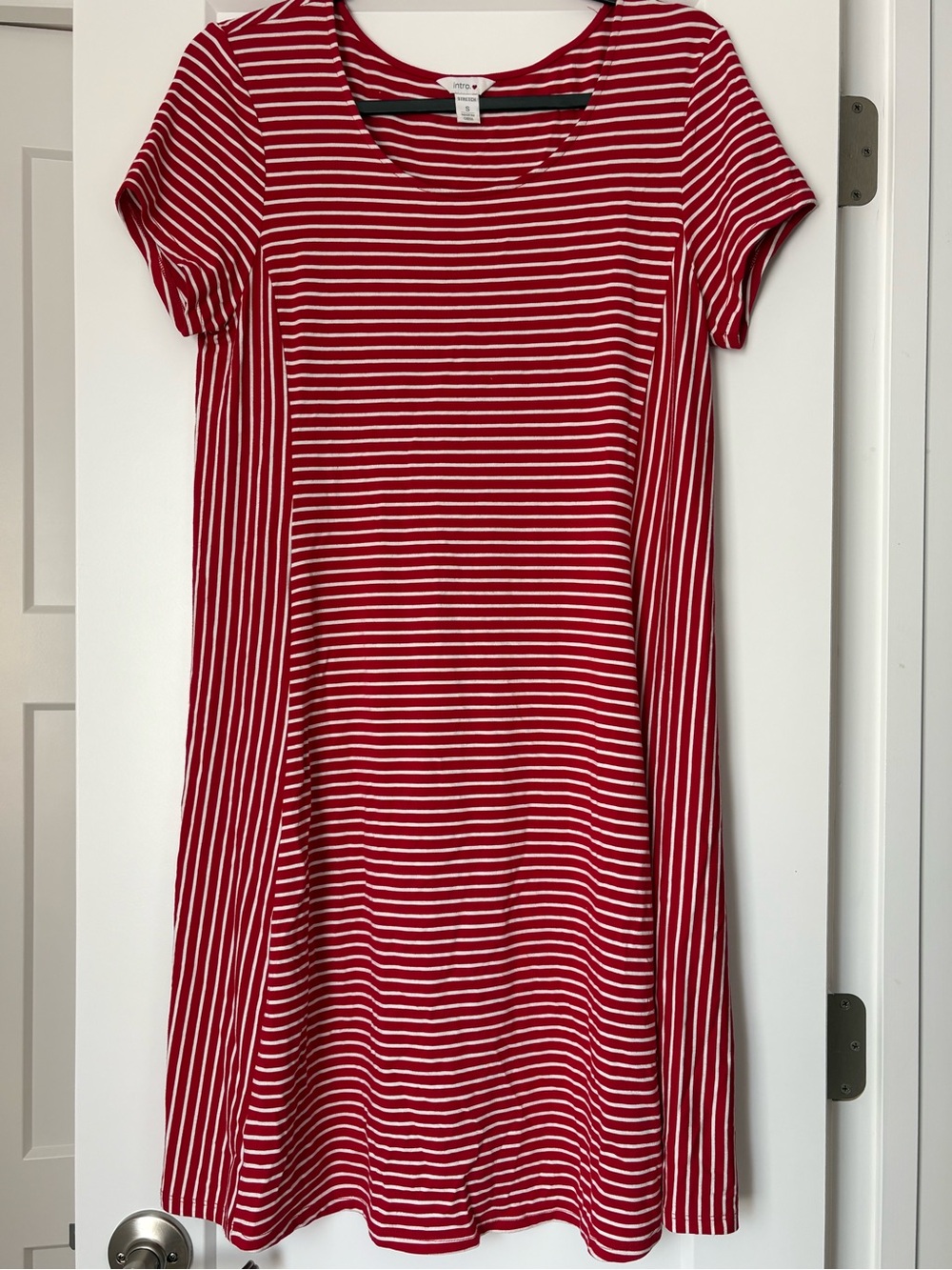 Red & White Striped Summer Dress Preppy Nautical Coastal